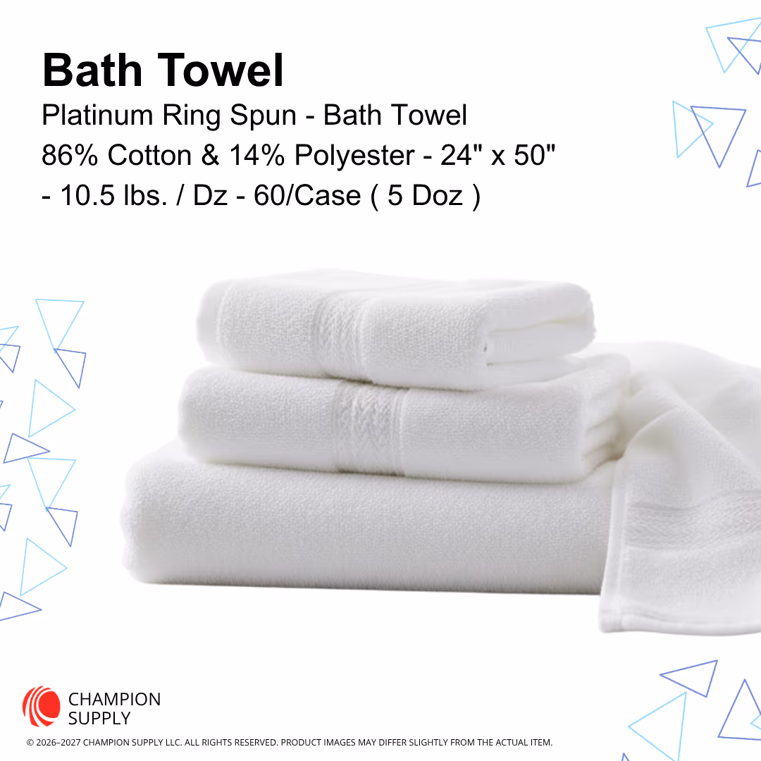 Platinum 24x50 Bath Towel, Case of 5